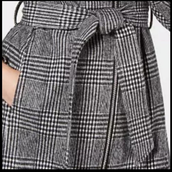 NWT INC International Plaid Black/ White Fur Collor Jacket sz L - Picture 4 of 15